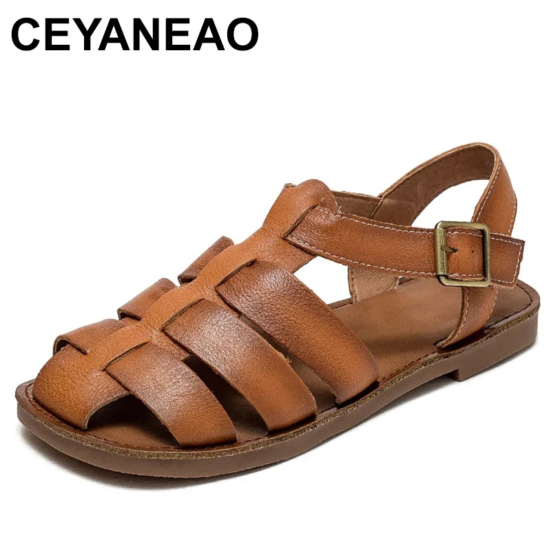 Roman Casual Sandals Woman Shoes Flat With Retro Handmade Genuine Leather Gladiator Sandals Woman Summer Fashion
Roman Casual Sandals Woman Shoes Flat With Retro Handmade Genuine Leather Gladiator Sandals Woman Summer Fashion
