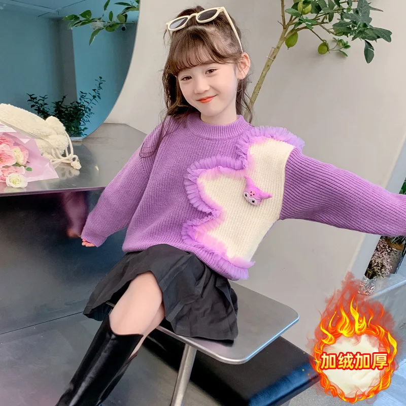 Kuromi Sanrio Anime Kawaii Plush Doll Long Sleeve Sweater Cute Cartoon New Children Thick Hooded Clothing Lovely Gifts for Kids
Kuromi Sanrio Anime Kawaii Plush Doll Long Sleeve Sweater Cute Cartoon New Children Thick Hooded Clothing Lovely Gifts for Kids