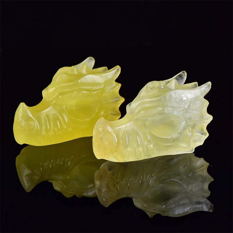 Натуральный цитрин, дракон, Череп, кварцевый кристалл, 7,8 см, лечебное украшение для дома, счастливый подарок, 1 шт.