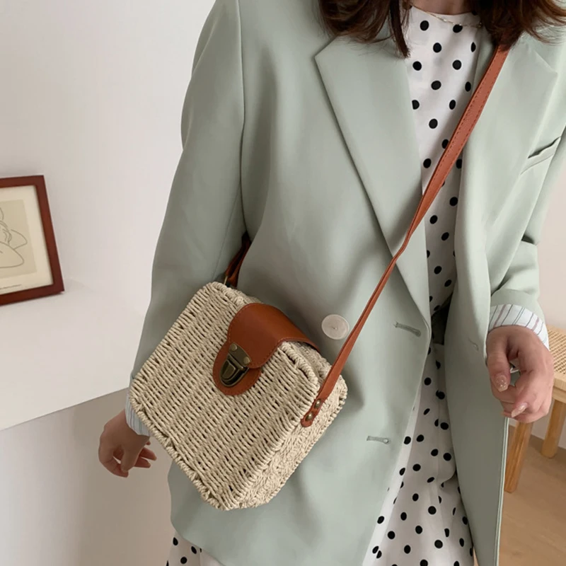Small Round Rattan Purse - Handwoven Vacation Essential 1 Sb76a5f31a3c9459f9a0aef3efe36cb296
