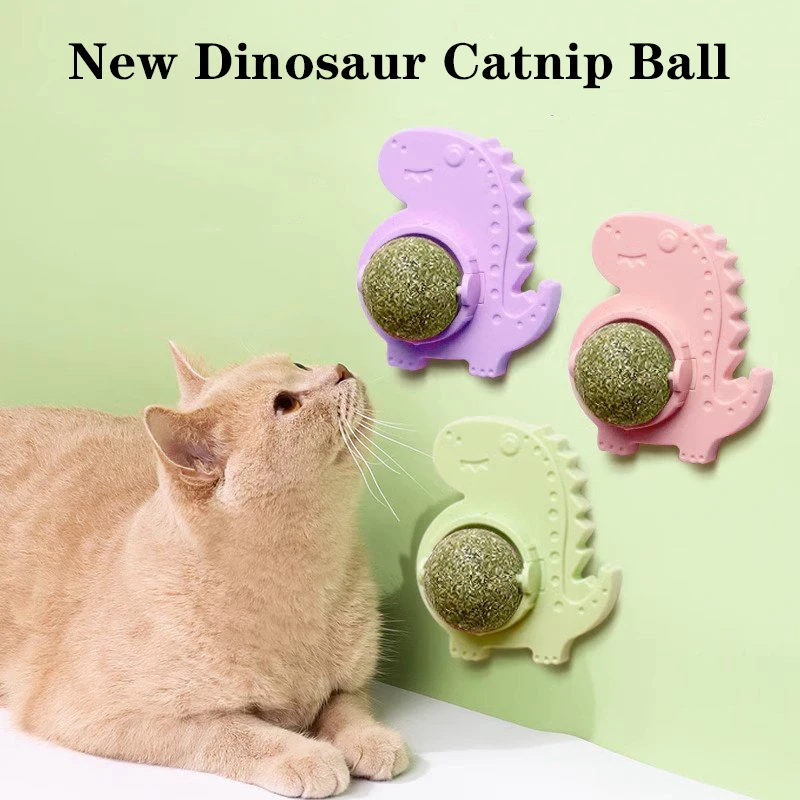 

New Cat Toys Catnip Ball Pasted Cats Spinning Mint Lollipop Pet Energy Ball Gatos Игрушки Для Кошек Wall For Cat Accessories