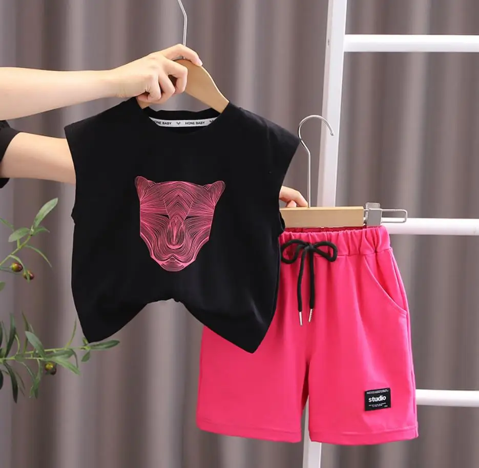 Toddler Baby Summer Outfits Clothes Designer Boy Girl Cartoon Leopard Sleeveless Vest Tops and Shorts 2Pcs Set Kids Tracksuits
Toddler Baby Summer Outfits Clothes Designer Boy Girl Cartoon Leopard Sleeveless Vest Tops and Shorts 2Pcs Set Kids Tracksuits