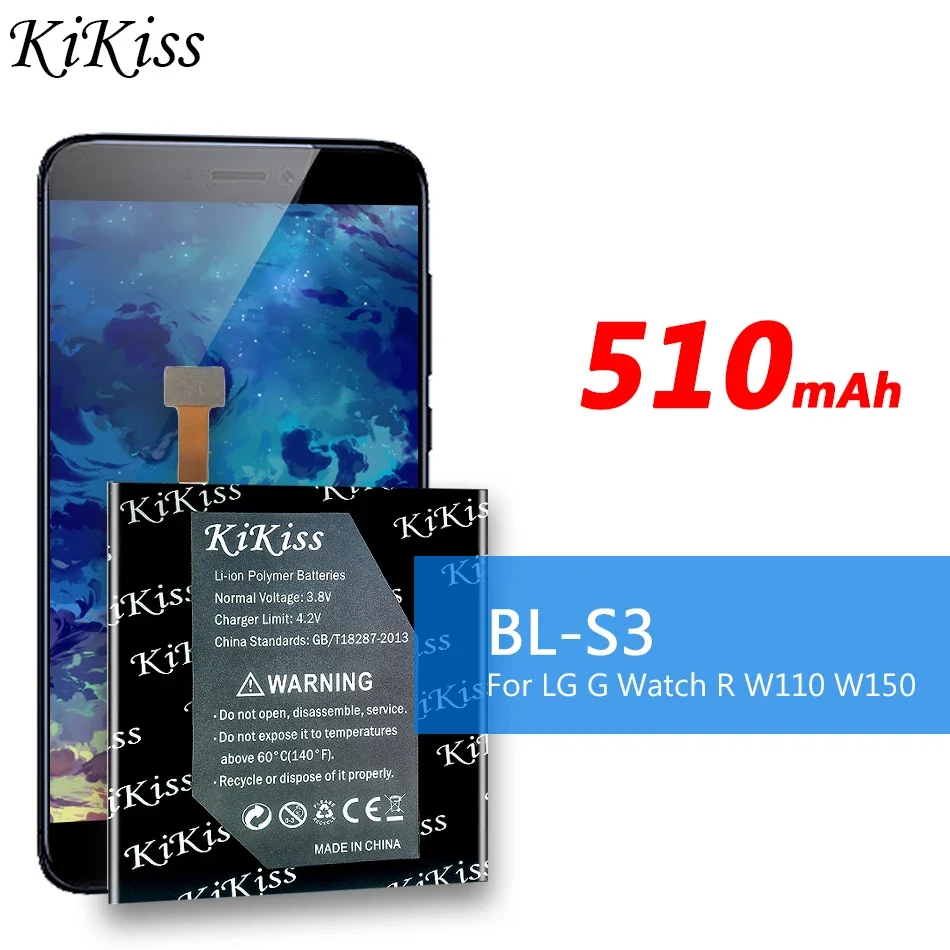 Новый аккумулятор 510 мАч BL-S3 для LG G Watch R Uhr W110 W150 BLS3 Сменный аккумулятор для часов
Новый аккумулятор 510 мАч BL-S3 для LG G Watch R Uhr W110 W150 BLS3 Сменный аккумулятор для часов
