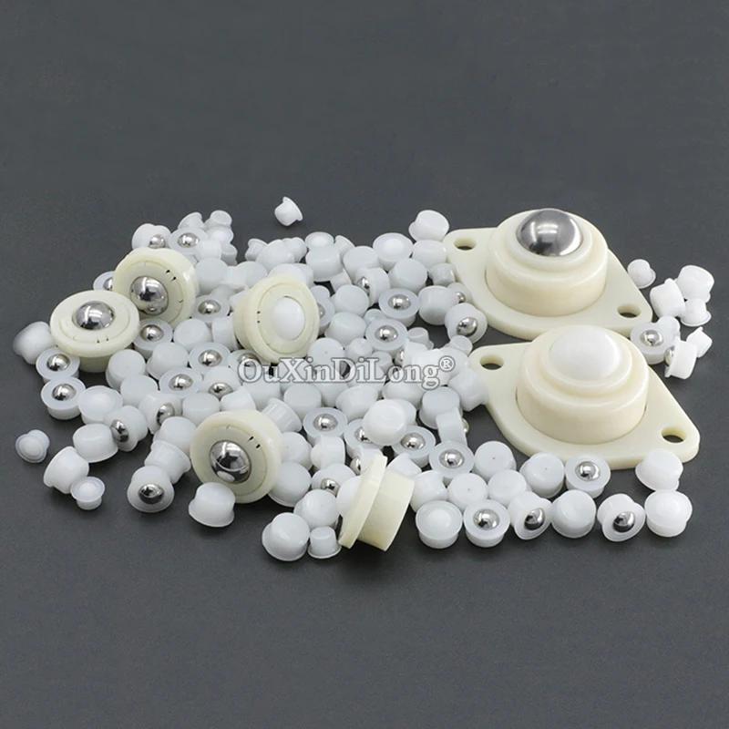 

50PCS Universal Ball Transfer Unit Casters Ball Bearing Bull Eye Wheel Scroll Flexible Pulleys Runners Conveyor Rollers Sliders