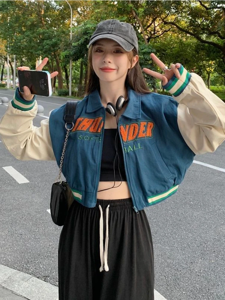 Harajuku Cropped Baseball Jackets Women Vintage Hip Hop BF Oversized Zipper Coats Korean Fashion Casual Varsity Jacket
Harajuku Cropped Baseball Jackets Women Vintage Hip Hop BF Oversized Zipper Coats Korean Fashion Casual Varsity Jacket