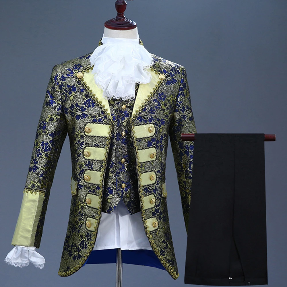 

Men's European Court Dress Performance Costume Prince Charming Stage Retro European Drama Performance Costume Adult Version