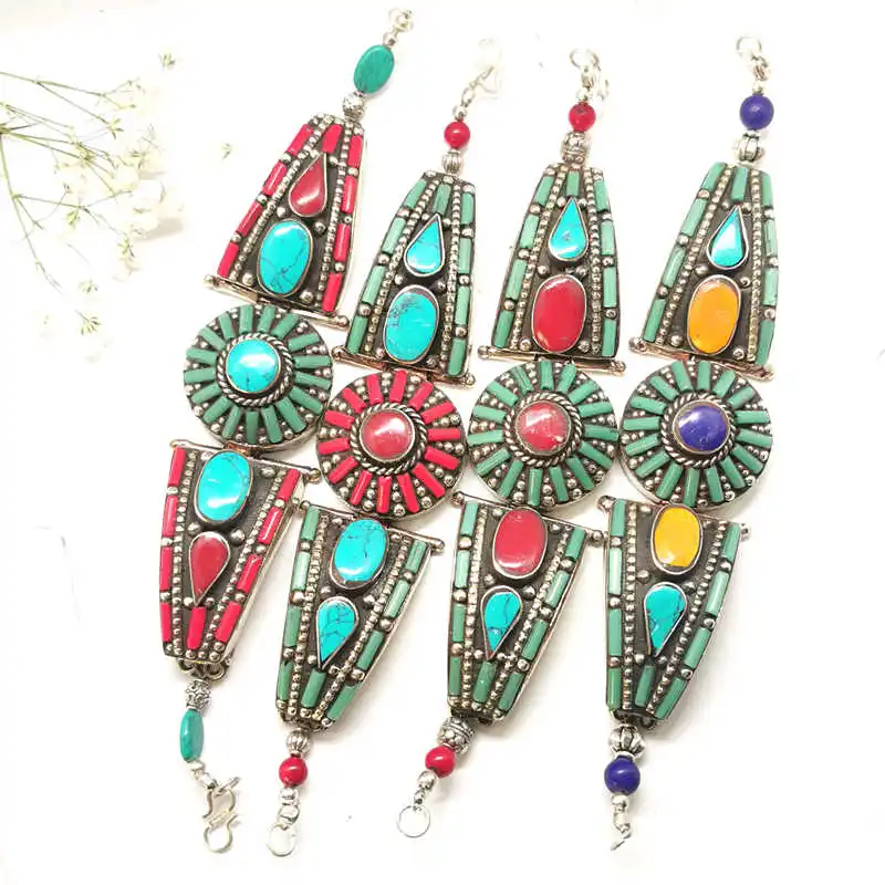 Reconvintage Bijoux En Métal Mode Bracelets Incrustés BO00-phtalOpen Médaillon De Manchette BB-003 4