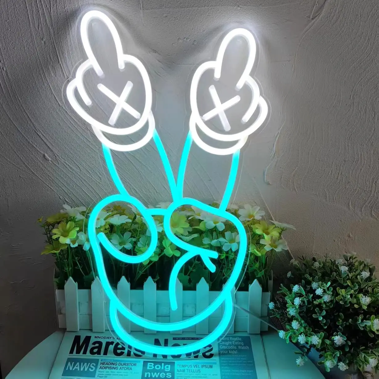 

Victory Gesture Neon Signs Wall Decor Neon Peace Sign Peace Neon Light Up Sign Party Bedroom Living Room Kids Game Decoration