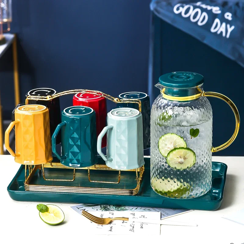 Water Cup Suit Heat-Resistant Glass Octagonal Large Capacity NordicStyle Colorful Home Tea Desktop with Tray Decoration Creative
Water Cup Suit Heat-Resistant Glass Octagonal Large Capacity NordicStyle Colorful Home Tea Desktop with Tray Decoration Creative