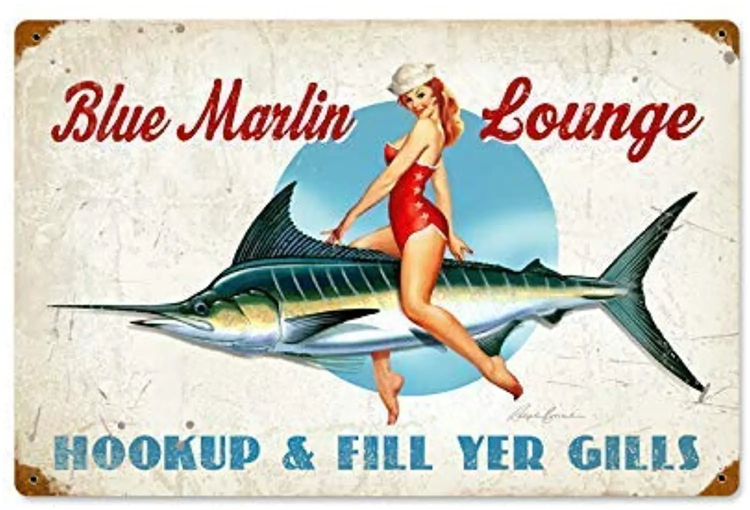 Pin Up Girl Blue Marlin Lounge Retro Tin Signs Wall Decor for Bars Restaurants Cafes Pubs Garage Home Decor
Pin Up Girl Blue Marlin Lounge Retro Tin Signs Wall Decor for Bars Restaurants Cafes Pubs Garage Home Decor