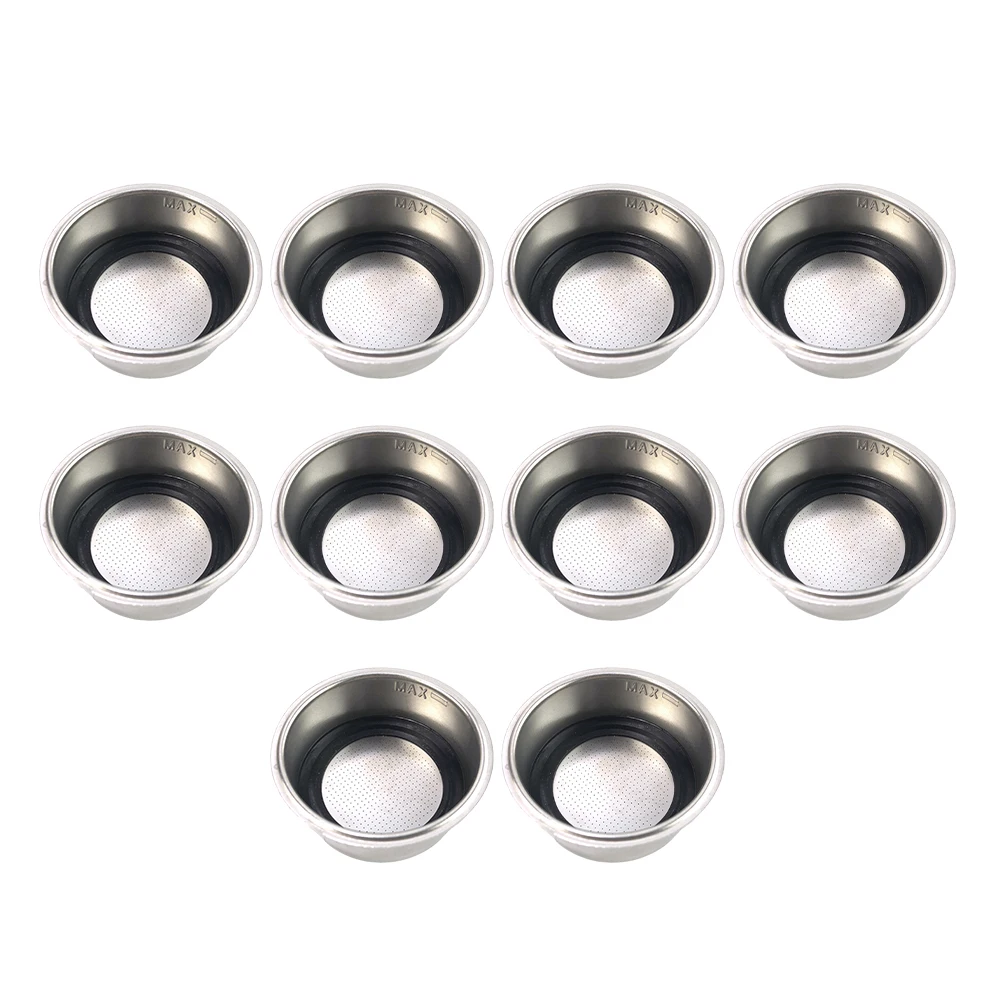 10pcs Coffee Filter Basket Stainless Steel Espresso Coffee Machine Bottomless Filters Cup Kitchen Accessories
10pcs Coffee Filter Basket Stainless Steel Espresso Coffee Machine Bottomless Filters Cup Kitchen Accessories