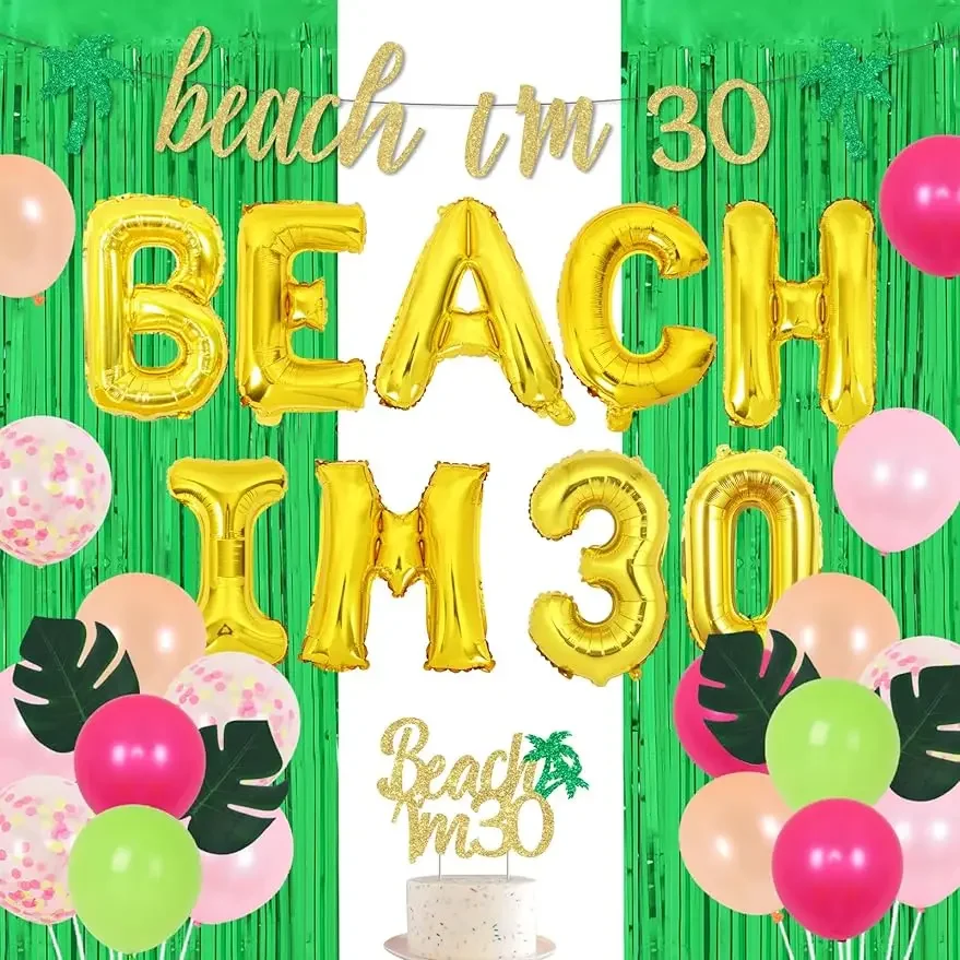 FANGLELAND Beach I’m 30 Birthday Decorations, Summer TropicalAloha Balloons Banner CakeTopper Fringe Curtain Leaf Props Supplies
FANGLELAND Beach I’m 30 Birthday Decorations, Summer TropicalAloha Balloons Banner CakeTopper Fringe Curtain Leaf Props Supplies