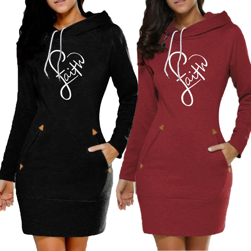 Women Hoodie Dress Sweatshirt Pullover Dress Autumn Winter loving letter Printed Cotton Long Sleeve Slim Pocket Hoodie Dress
Women Hoodie Dress Sweatshirt Pullover Dress Autumn Winter loving letter Printed Cotton Long Sleeve Slim Pocket Hoodie Dress