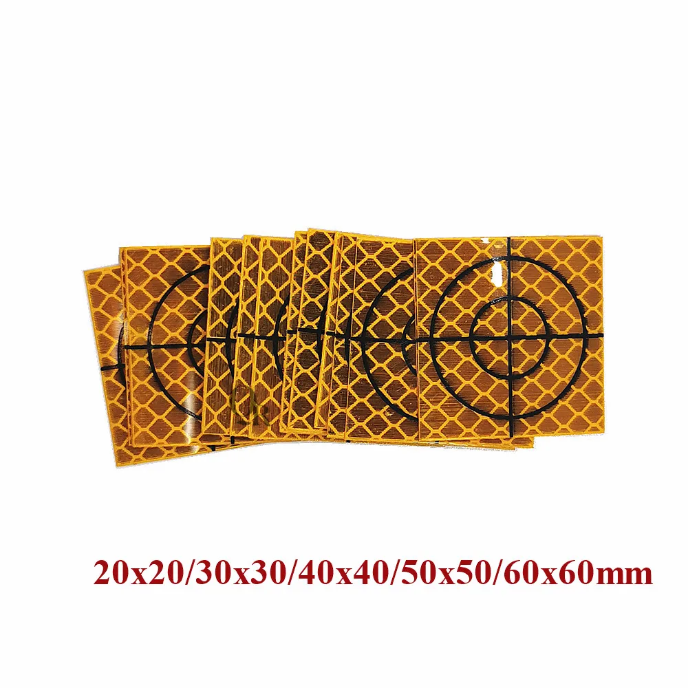 

Newest 100pcs Super Power Yellow Reflector Sheet Reflective Tape Target 20X20/30X30/40X40/50X50/60X60MM Reflective Sticker