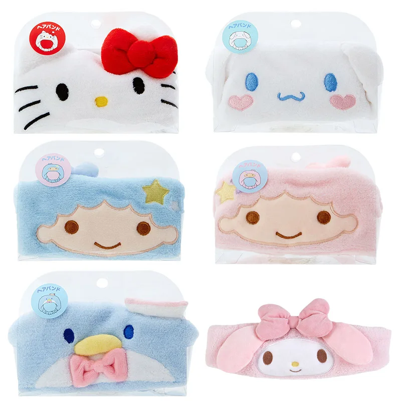 

Sanrioed Kawaii аниме плюшевые Kuromi Cinnamoroll My Melody Hellokittyed повязка для волос милые Мультяшные девушки Завязки для волос шарф для девочек Подарки