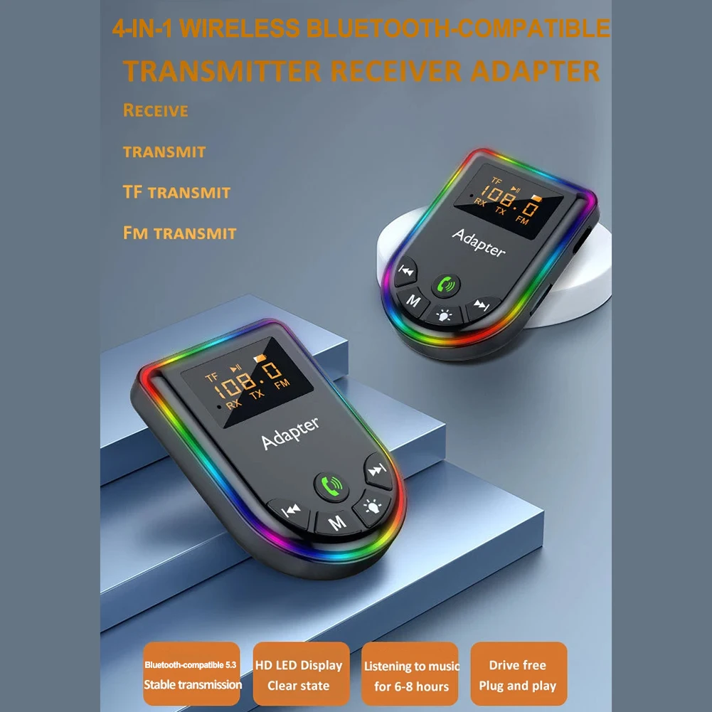 1x Car Bluetooth-compatible 5.3 Transmitter Receiver LED Display Audio Wireless Adapter DC5V 1A Universal Accessories 66*43*12mm
1x Car Bluetooth-compatible 5.3 Transmitter Receiver LED Display Audio Wireless Adapter DC5V 1A Universal Accessories 66*43*12mm
