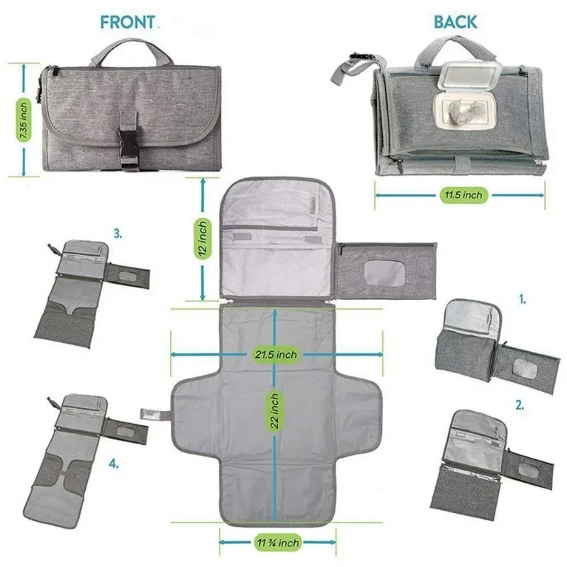 Portable Diaper Changing Pad, Portable Changing pad for Newborn Girl & boy - Baby Changing Pad with Smart Wipes Pocket
Portable Diaper Changing Pad, Portable Changing pad for Newborn Girl & boy - Baby Changing Pad with Smart Wipes Pocket