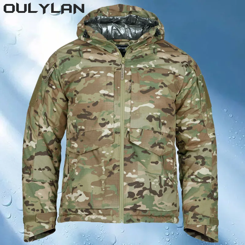 

Resistant Jackets Outdoor Tactical Functiona Thickened Heat Reflective Cotton Jacket Men Camouflage Winter Warmth Windproof