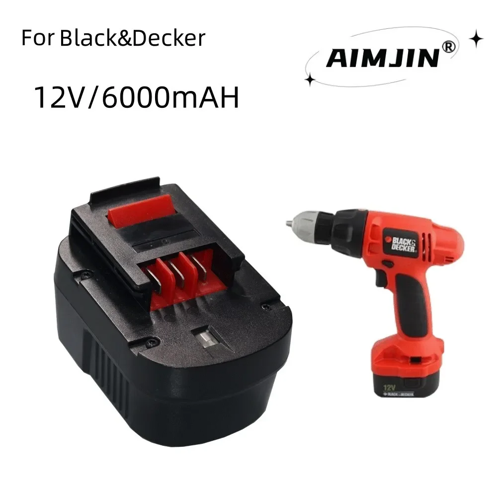 12V 6000mAh Rechargeable Tool Battery for Black&Decker A12 A12EX FSB12 FS120B A1712 HP12K HP12 Ni-MH Replacement Drill Ba
12V 6000mAh Rechargeable Tool Battery for Black&Decker A12 A12EX FSB12 FS120B A1712 HP12K HP12 Ni-MH Replacement Drill Ba