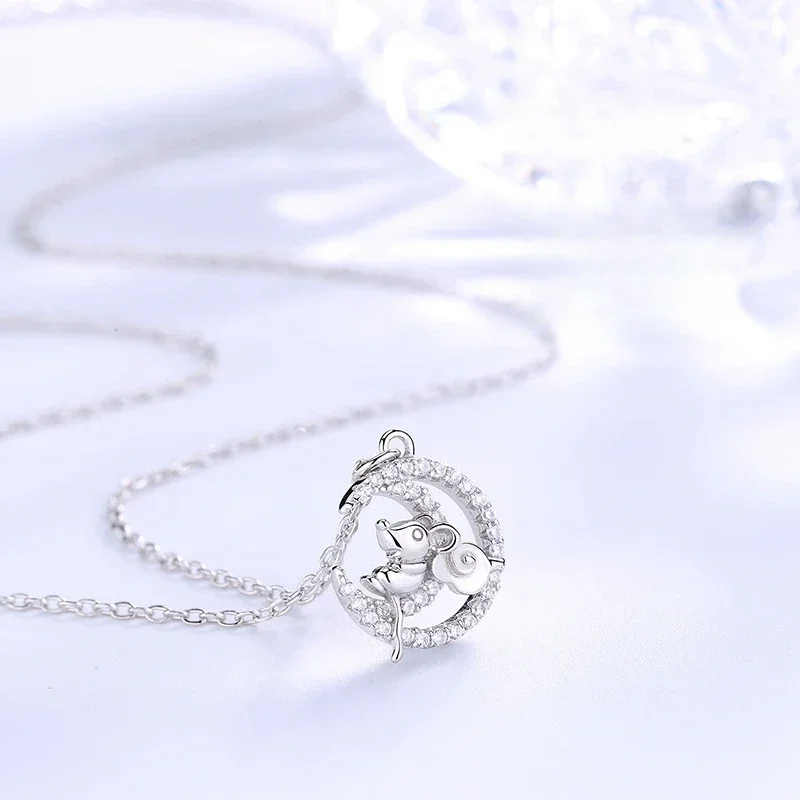 2024 Y2K S925 sterling silver new mouse lady moon pendant delicate trendy fashionable women collarbone chain girl necklace gift
2024 Y2K S925 sterling silver new mouse lady moon pendant delicate trendy fashionable women collarbone chain girl necklace gift