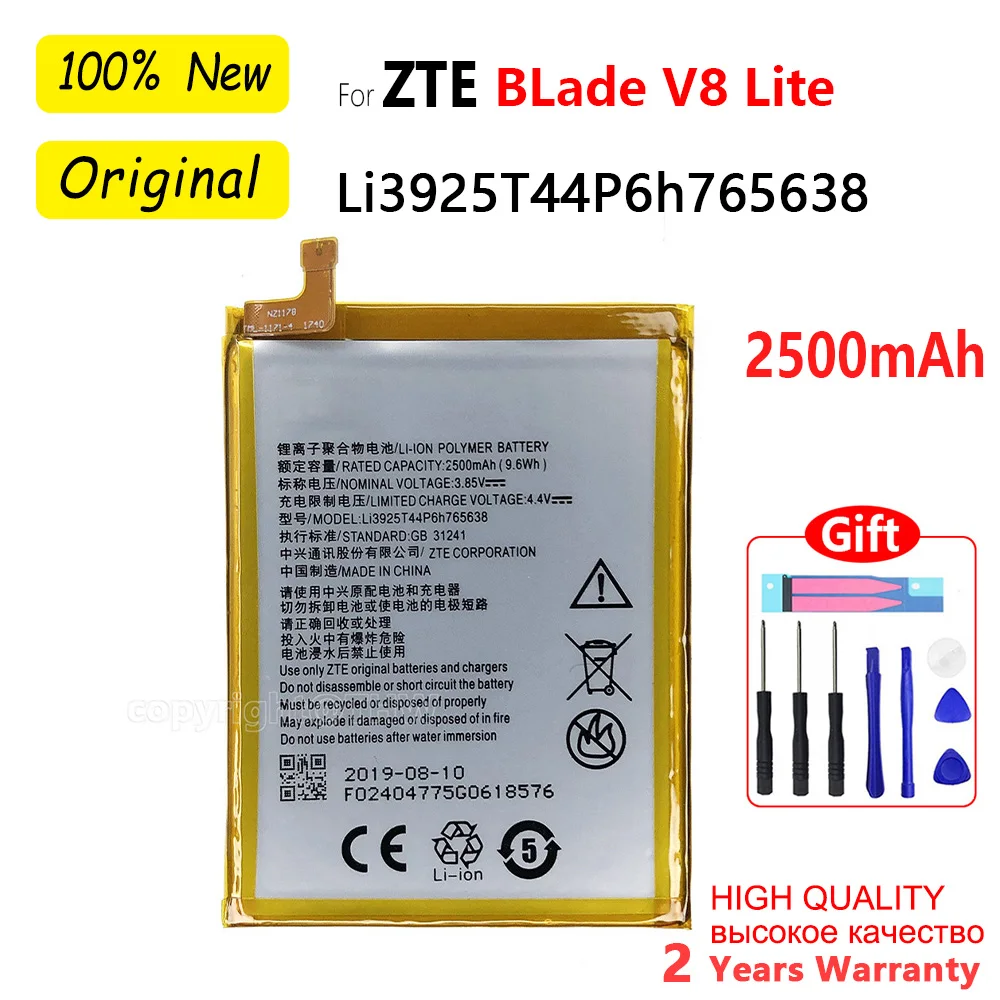 New Original Battery Li3925T44P6h765638 2500mAh for ZTE BLade V8 Lite 5.0 inch Replacement Batteria+ Free Tools
New Original Battery Li3925T44P6h765638 2500mAh for ZTE BLade V8 Lite 5.0 inch Replacement Batteria+ Free Tools