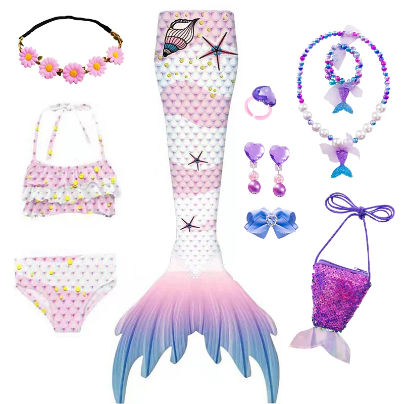 Kids Mermaid Tail Bikini Swimsuit Mermaid Costume with Garland Halloween Cosplay Costume Beach Mermaid Swimming Dress
Kids Mermaid Tail Bikini Swimsuit Mermaid Costume with Garland Halloween Cosplay Costume Beach Mermaid Swimming Dress