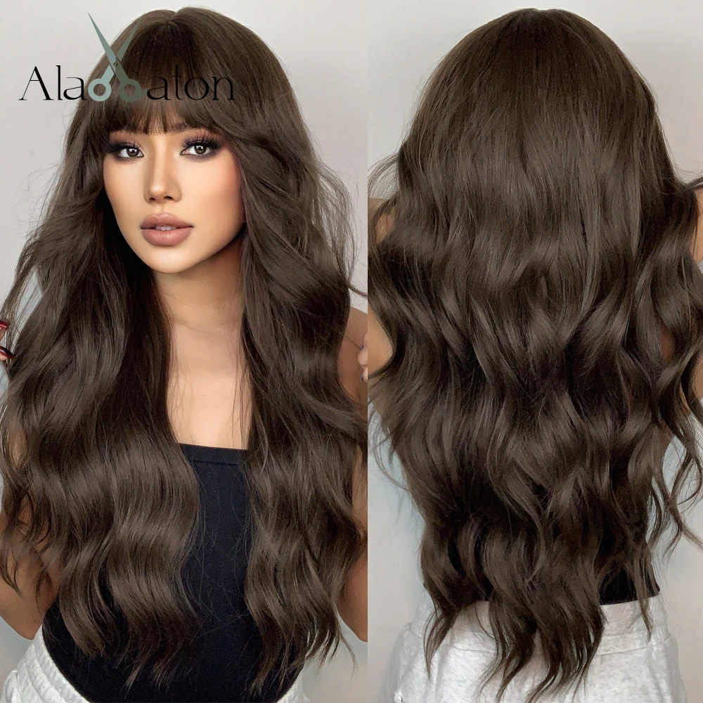 ALAN EATON Long Water Wave Brown Wigs with Bangs Loose Curly Heat Resistant Natural Synthetic Wigs for Women for Daily/Party Use
ALAN EATON Long Water Wave Brown Wigs with Bangs Loose Curly Heat Resistant Natural Synthetic Wigs for Women for Daily/Party Use