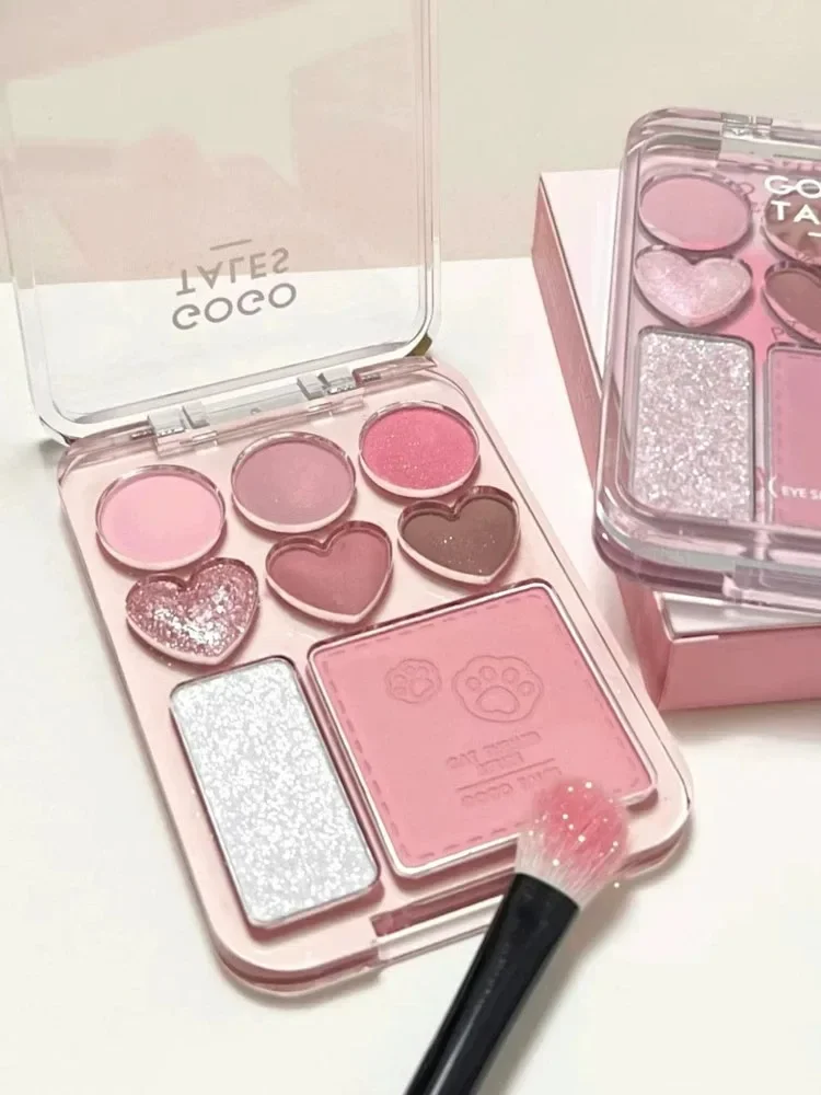 

GOGOTALES Eyeshadow Blush Palette Rare Beauty Long-lasting Matte Glitter Pearlcent Blusher Highlighter Natural Makeup Cosmetics