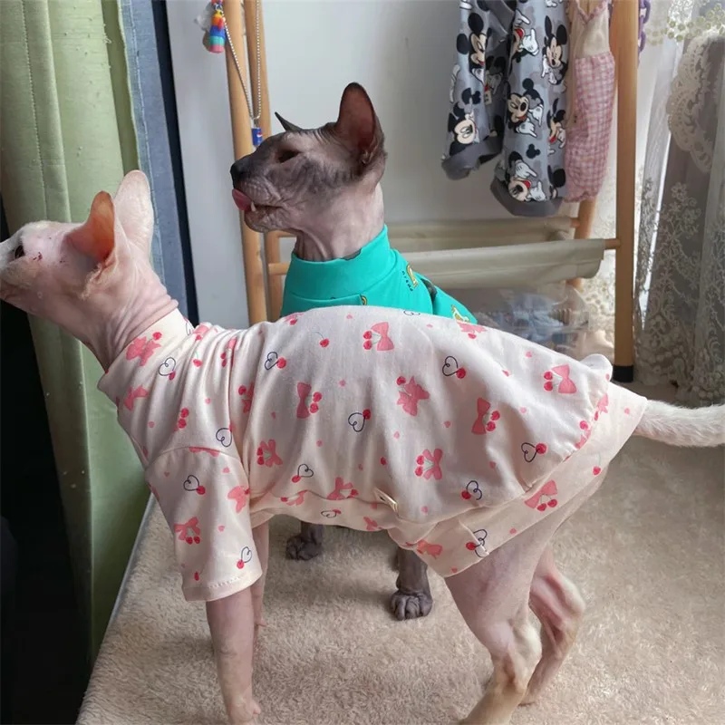 Cat clothing Summer Spring Coat For Sphynx Cat Cotton T-shirt for Dogs Kittens Green Pink Cute Cartton Vest for Pet Cat supplies
Cat clothing Summer Spring Coat For Sphynx Cat Cotton T-shirt for Dogs Kittens Green Pink Cute Cartton Vest for Pet Cat supplies