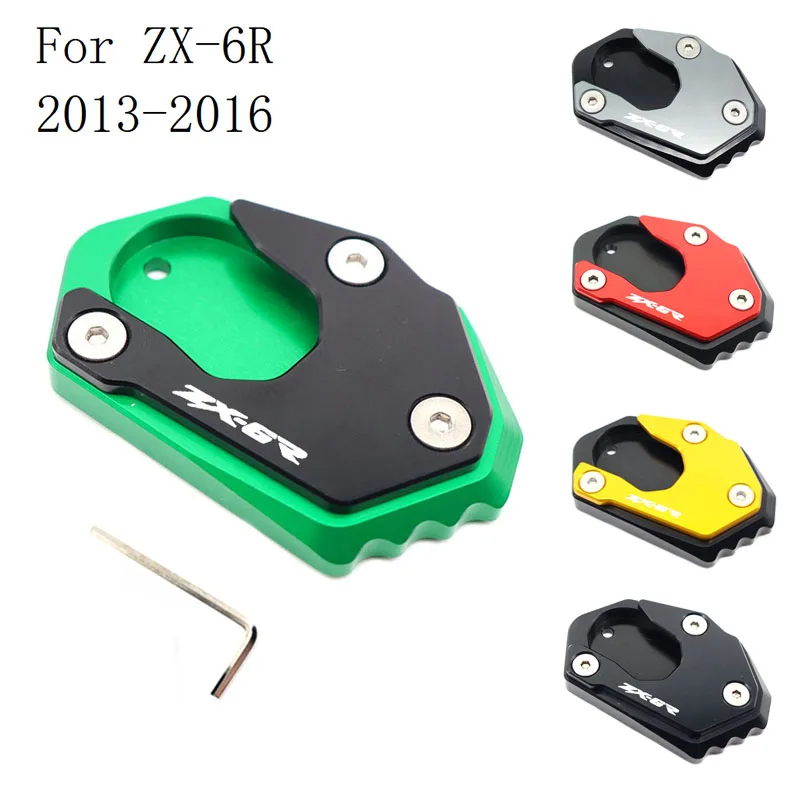 

For KAWASAKI ZX-6R ZX6R ZX 6R 2013 2014 2015 2016 Motorcycle CNC Kickstand Foot Side Stand Extension Pad Support Plate Enlarge