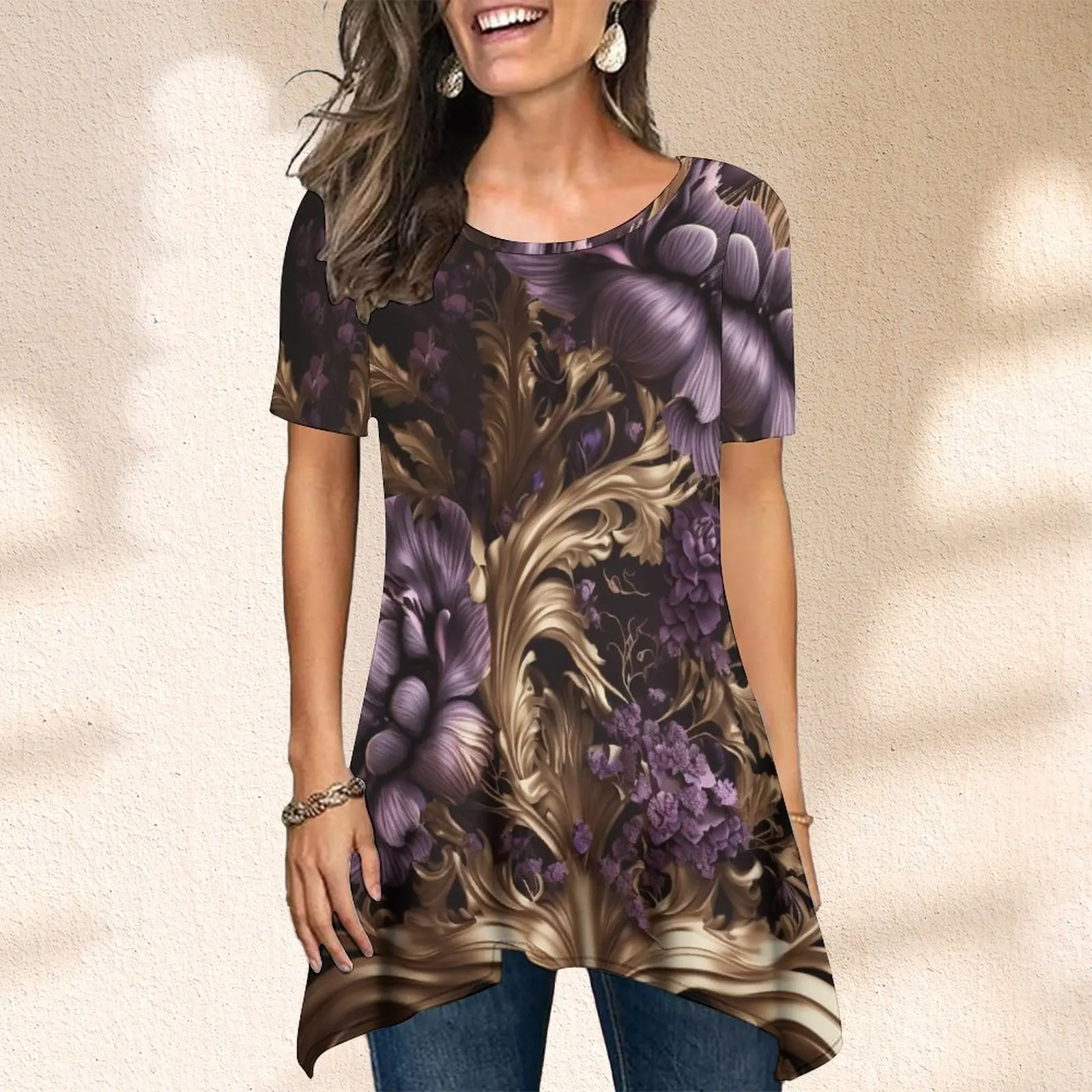 T Shirt New Design Printing Casual Basic Ladies Vintage Baroque Flowers Printing Tops Summer Short Sleeve Women's Fashion Tee Sh
T Shirt New Design Printing Casual Basic Ladies Vintage Baroque Flowers Printing Tops Summer Short Sleeve Women's Fashion Tee Sh