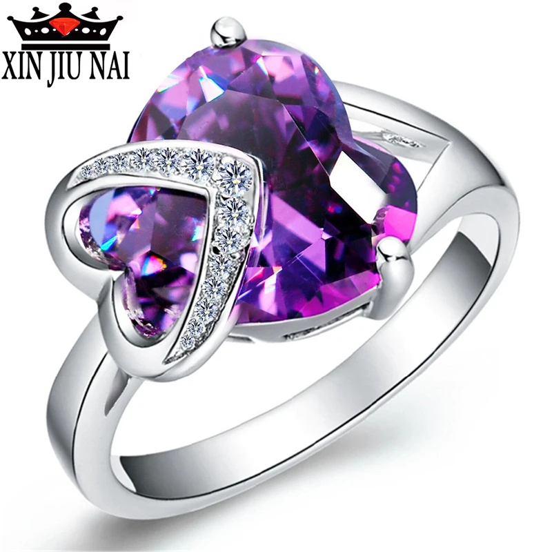 Fashionable retro heart-shaped purple gemstone, sapphire CZ zircon woman ring Valentine's Day jewelry lover's exclusive gift
Fashionable retro heart-shaped purple gemstone, sapphire CZ zircon woman ring Valentine's Day jewelry lover's exclusive gift