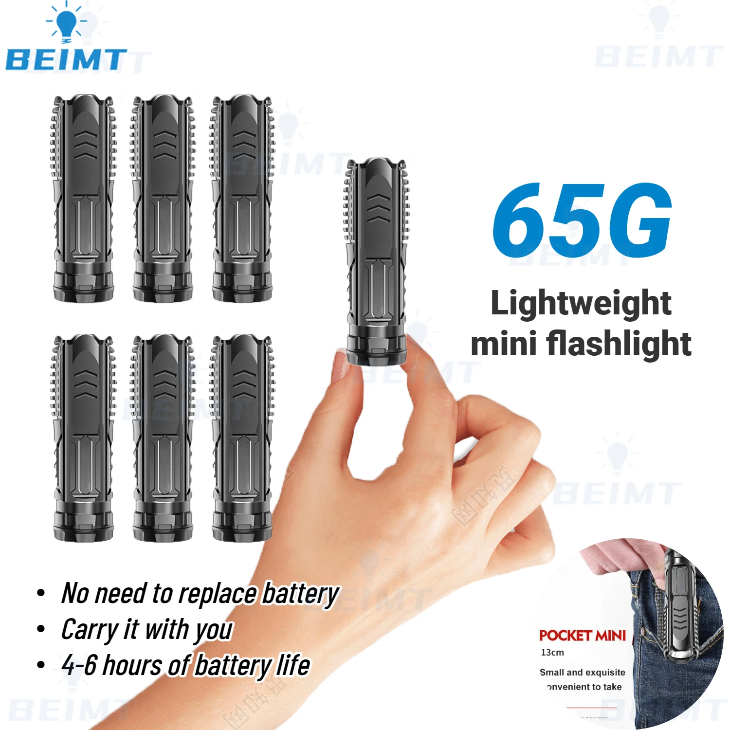 1/3/6pcs 65g T6 Led Built-in Battery Outdoor Portable Household Lighting Small Flashlight Flash Lamp Camping Emergency Torch 
1/3/6pcs 65g T6 Led Built-in Battery Outdoor Portable Household Lighting Small Flashlight Flash Lamp Camping Emergency Torch