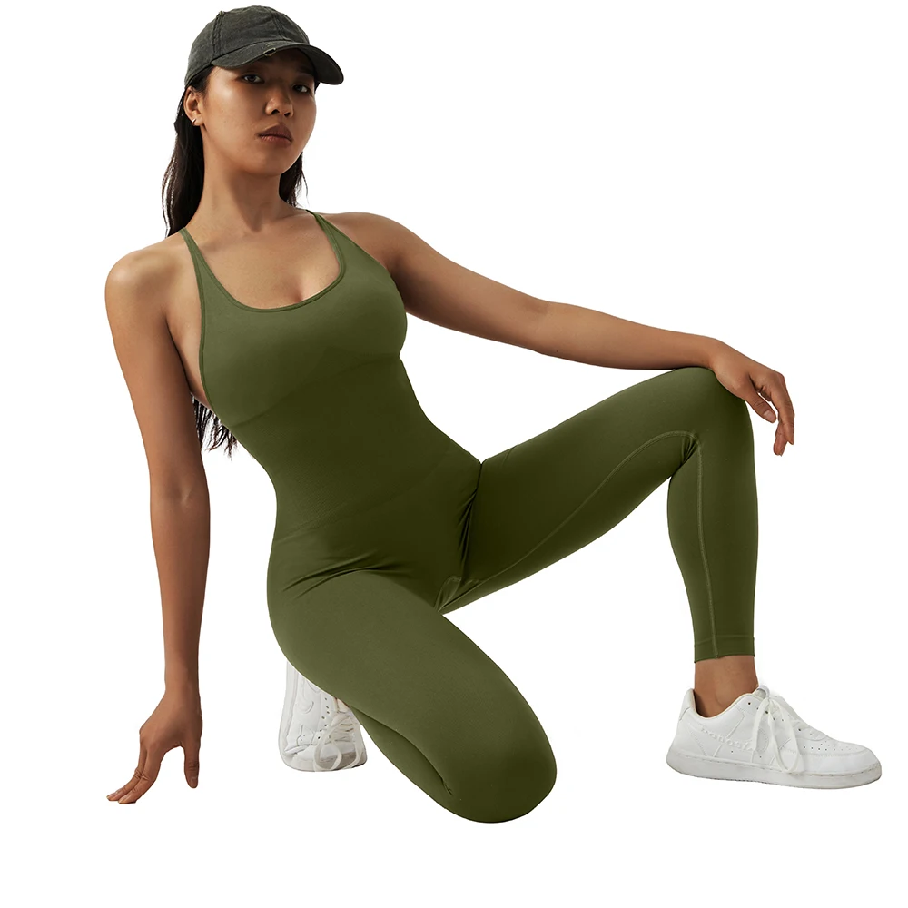 Women Strappy Backless One Piece Jumpsuits Tummy Control Shapewear Square Neck Padded Tracksuits Workout Rompers Jumpsuits Women Strappy Backless One Piece Jumpsuits Tummy Control Shapewear Square Neck Padded Tracksuits Workout Rompers Jumpsuits