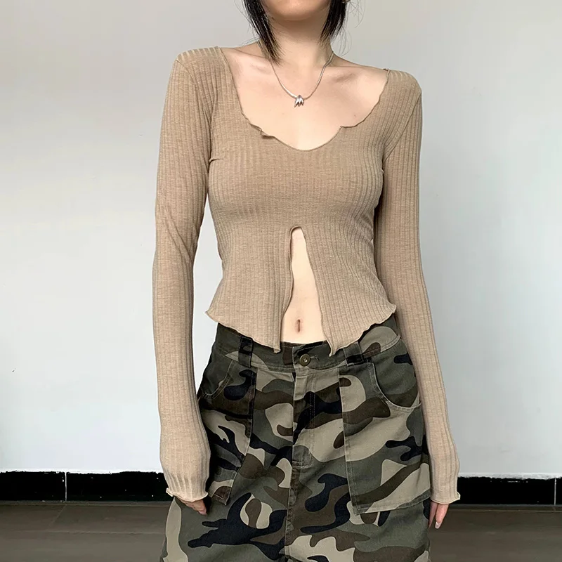 Pure Desire Design Long Sleeved Top 2024 Autumn New European and American Instagram Spicy Girl Short Open Navel Knitwear Trend
Pure Desire Design Long Sleeved Top 2024 Autumn New European and American Instagram Spicy Girl Short Open Navel Knitwear Trend