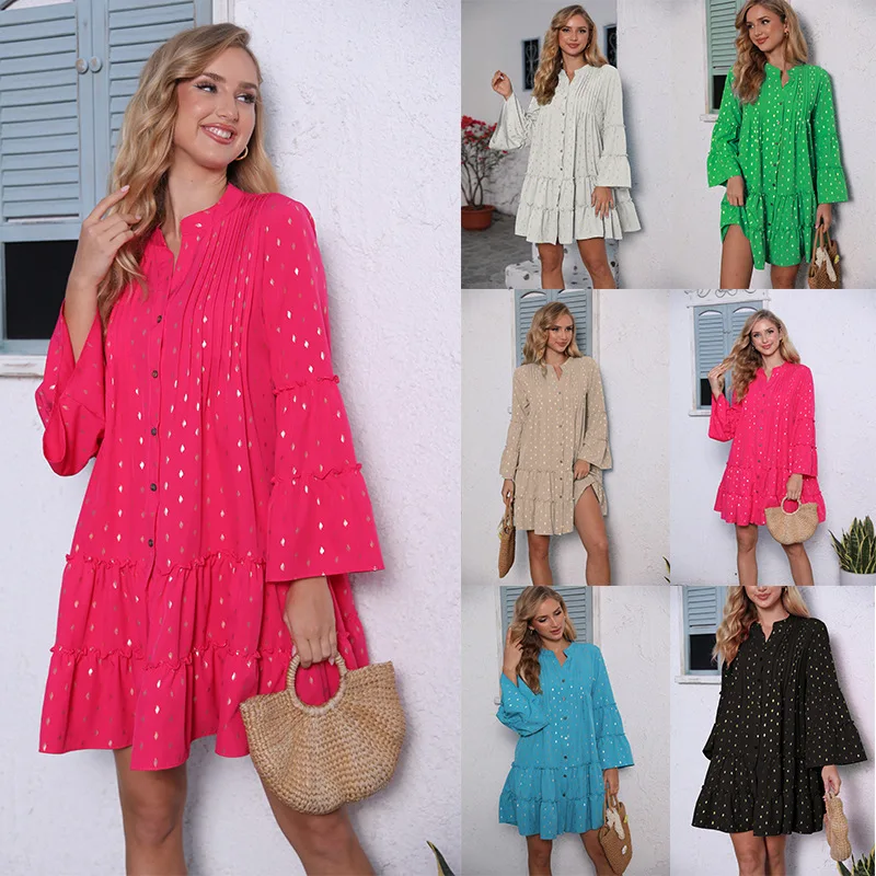 SKMY Fashionable Printed Dress For Spring 2024, Long Sleeved Casual Loose Solid Color High-end Casual Women's Clothing
SKMY Fashionable Printed Dress For Spring 2024, Long Sleeved Casual Loose Solid Color High-end Casual Women's Clothing