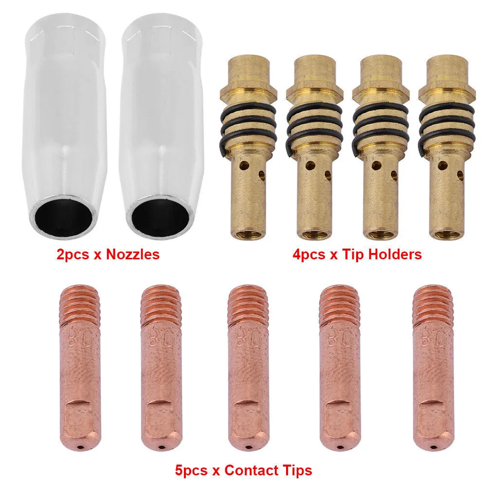 11PCS 15AK Welding Torch Consumables 0.8mm /0.9mm /1.0mm MIG Torch Gas Nozzle Tip Holder Of 15AK MIG MAG Welding Torch Tool
11PCS 15AK Welding Torch Consumables 0.8mm /0.9mm /1.0mm MIG Torch Gas Nozzle Tip Holder Of 15AK MIG MAG Welding Torch Tool