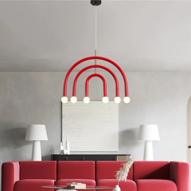 Nordic U Shaped Rainbow Lamp Bedroom Children's Room Pendant Lamp Home Decorations Dining Room Lustre Fixture Colorful Luminaire
Nordic U Shaped Rainbow Lamp Bedroom Children's Room Pendant Lamp Home Decorations Dining Room Lustre Fixture Colorful Luminaire
