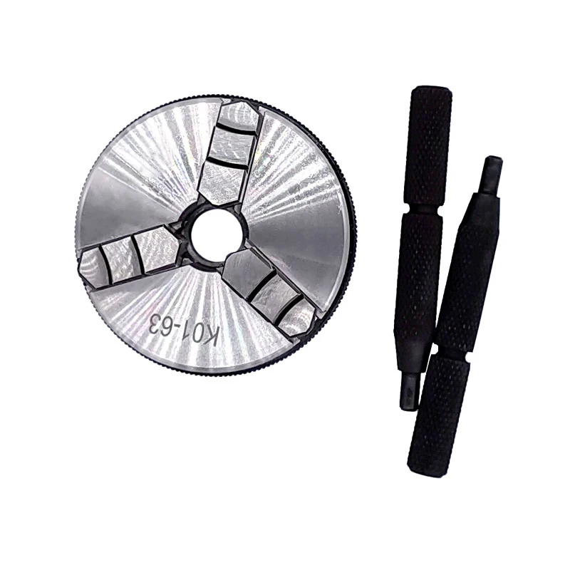 K01-63 Lathe Mini Chuck 3 Jaws Woodworking Hand Chuck with Mounting Thread Screw Rod Self-Centering Lathe Chuck Tool 63mm
K01-63 Lathe Mini Chuck 3 Jaws Woodworking Hand Chuck with Mounting Thread Screw Rod Self-Centering Lathe Chuck Tool 63mm
