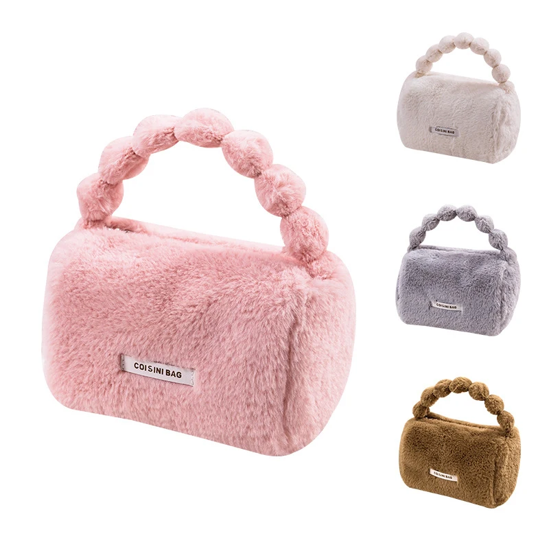 

Portable Travel Makeup Organizer Large Capacity Cute Plush Cosmetic Storage Bag Toiletry Bag Washing Pouch Storage Bags