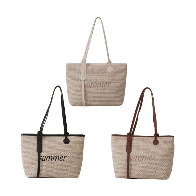 Trendy Straw Handbag for Women Large Capacity Woven Tote Bag with Zipper Closure for Beach and Everyday Use
Trendy Straw Handbag for Women Large Capacity Woven Tote Bag with Zipper Closure for Beach and Everyday Use