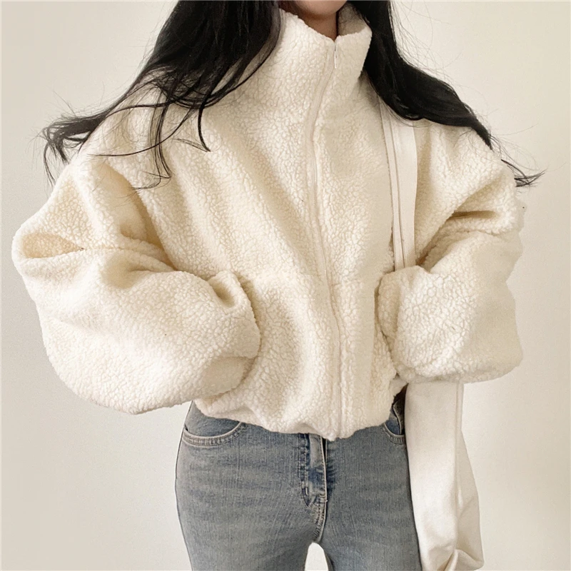 Autumn Casual Zipper Stand Collar Thicken Coat Korean Long Sleeve Wool Sweater Jacket Winter Pocket Tops Loose Cardigan 29061
Autumn Casual Zipper Stand Collar Thicken Coat Korean Long Sleeve Wool Sweater Jacket Winter Pocket Tops Loose Cardigan 29061