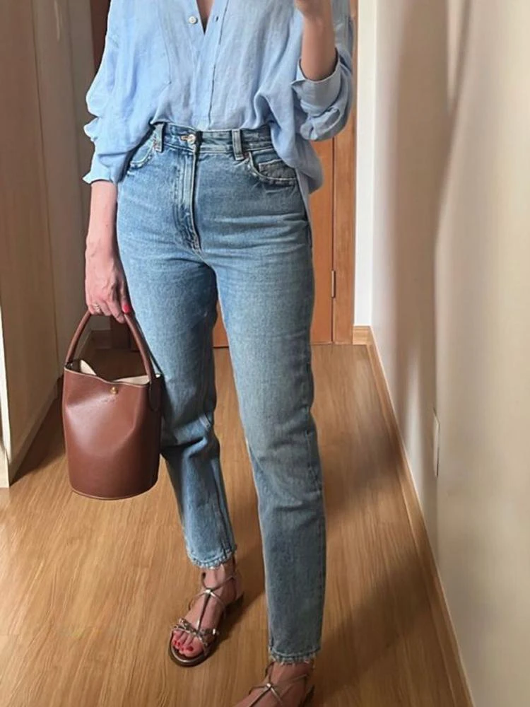 Light Blue Jeans Women's Summer Korean Fashion Straight leg Pants Denim High Waist Boyfriend Streetwear Cargo Jeans Casual 2023
Light Blue Jeans Women's Summer Korean Fashion Straight leg Pants Denim High Waist Boyfriend Streetwear Cargo Jeans Casual 2023