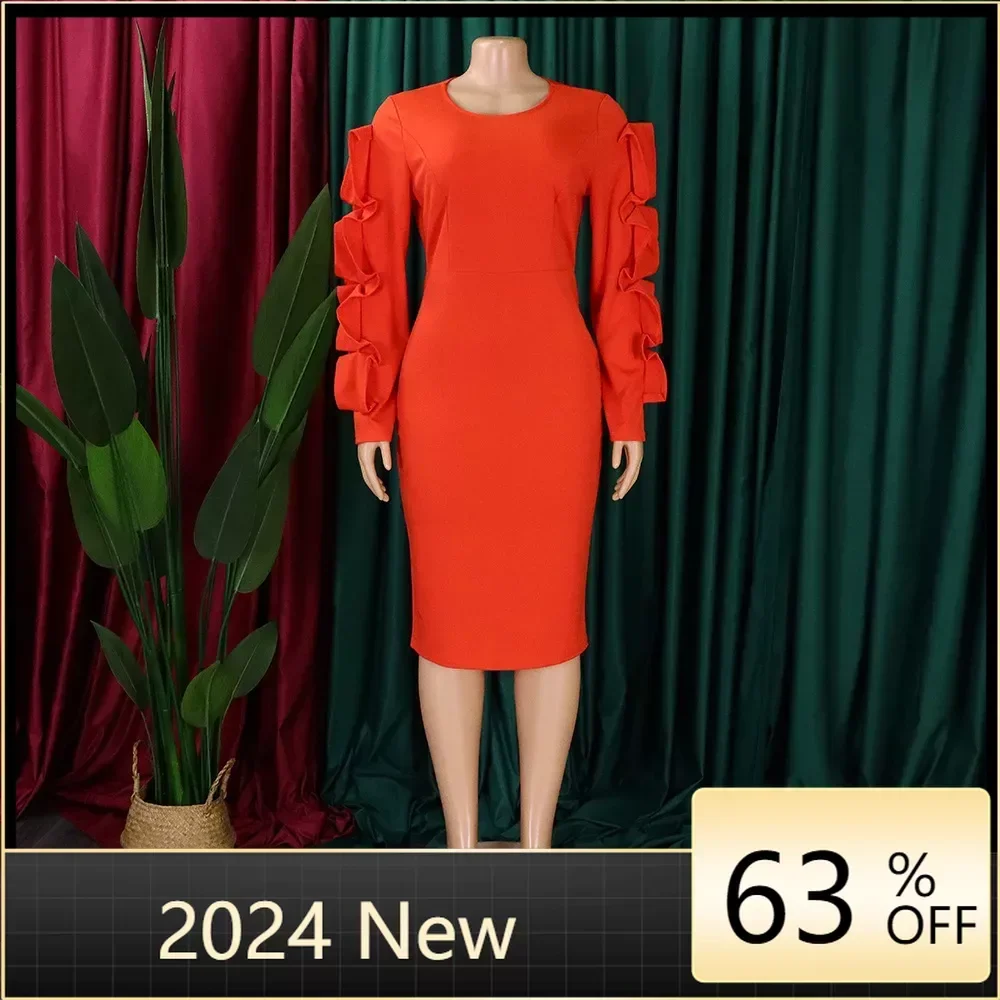 

Женское платье с запахом, элегантное офисное платье с длинным рукавом и круглым вырезом, осень 2024
