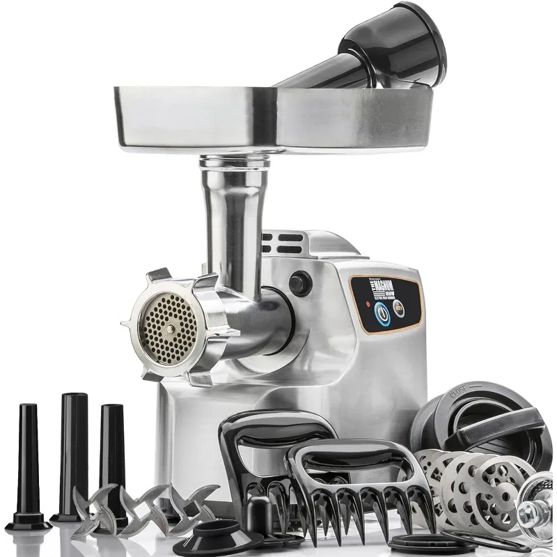 

"Gen 2 -Platinum Edition" Magnum 1800W Heavy Duty Electric Meat Grinder - 3 Lb High Capacity Meat Tray, 6 Grinding Plates