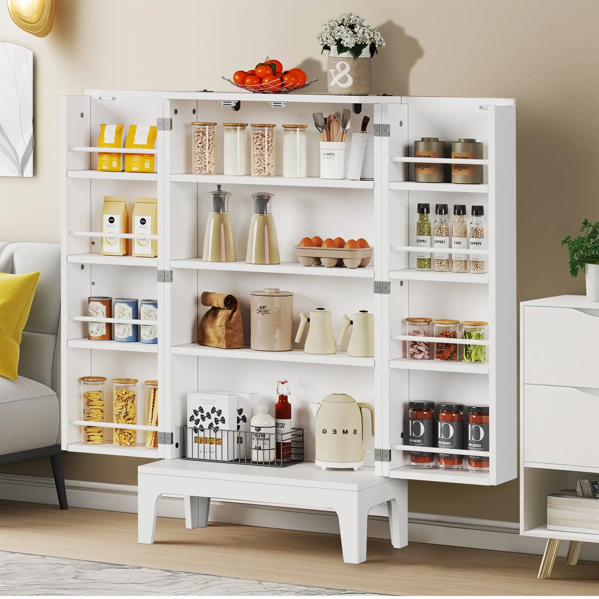 Dextrus Kitchen Pantry Cabinet, 43" Freestanding Utility Storage Cabinet Cupboard for Kitchen, Living Room, Dining Room, White
Dextrus Kitchen Pantry Cabinet, 43" Freestanding Utility Storage Cabinet Cupboard for Kitchen, Living Room, Dining Room, White
