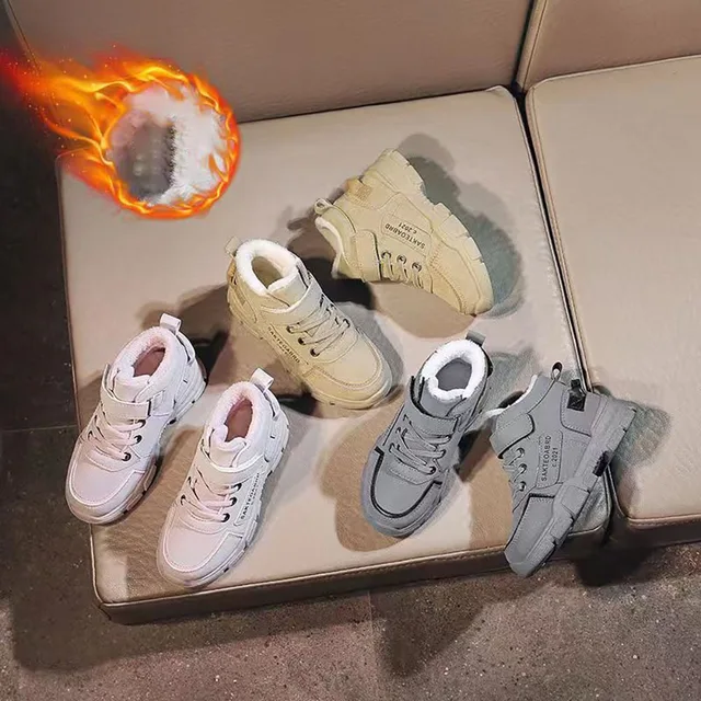 Bottes de neige en fausse fourrure pour enfants, chaussures en coton peluche, optique, chaud, adolescent, enfants, mode, tendance, hiver, 2024 2