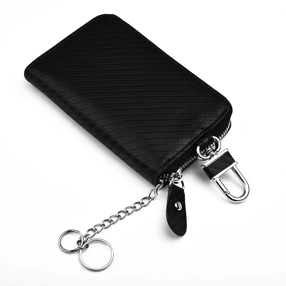 Car Key Case RFID Signal Blocker Keychain PU Leather Faraday Bag Black Smart Remote Key Fob Blocking Pouch Car Accessories
Car Key Case RFID Signal Blocker Keychain PU Leather Faraday Bag Black Smart Remote Key Fob Blocking Pouch Car Accessories