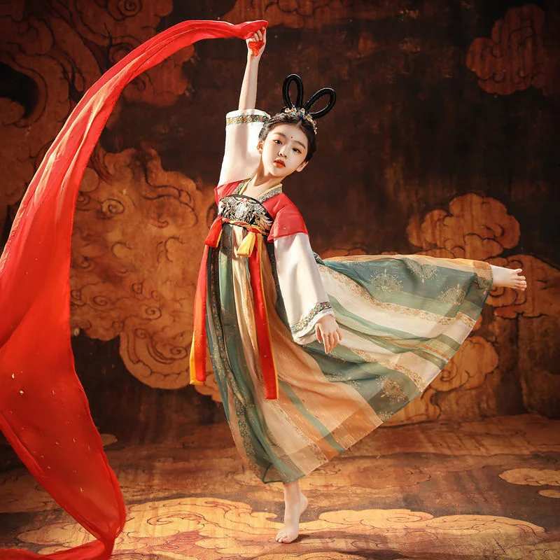 Hanfu Children's Flying Girls Chinese Style Super Immortal Ancient Dress Tang Dynasty Little Girls' Performance Dress
Hanfu Children's Flying Girls Chinese Style Super Immortal Ancient Dress Tang Dynasty Little Girls' Performance Dress