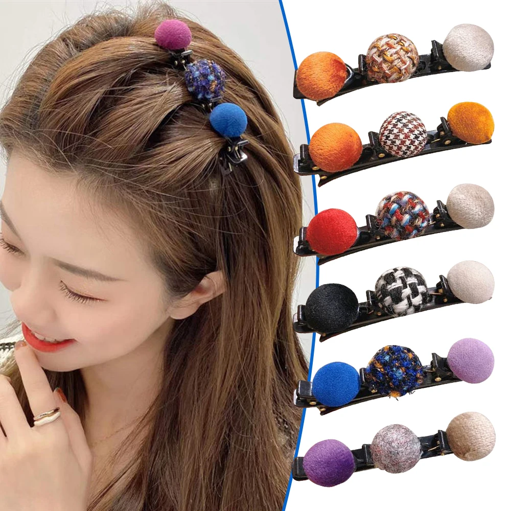 New Fashion Korean Style Plush Ball Braided Hair Clips For Girl Sweet Cute Bangs Side Barrettes Elastic Hair Clip Accessories
New Fashion Korean Style Plush Ball Braided Hair Clips For Girl Sweet Cute Bangs Side Barrettes Elastic Hair Clip Accessories